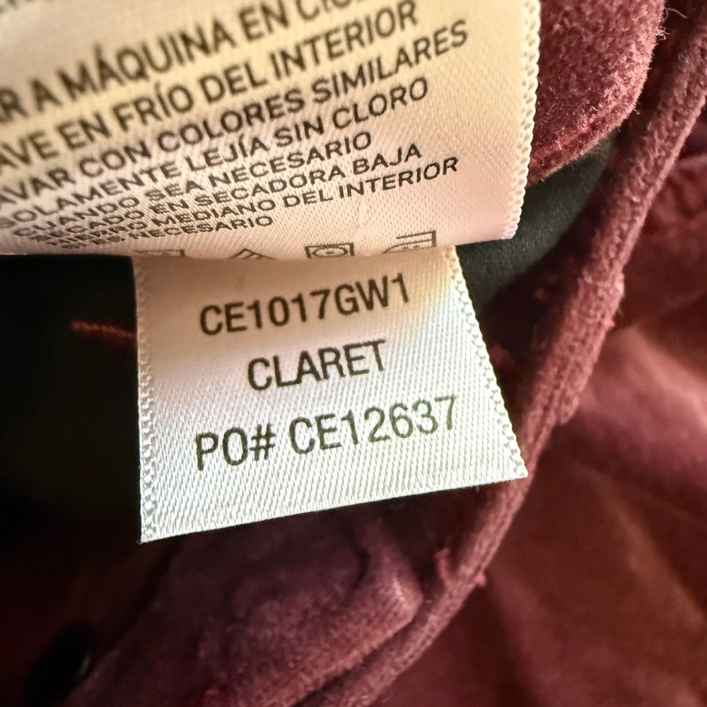 NWT Current Elliott Side Street Flare Corduroy Pants Claret Burgundy 30 Velvet - Picture 8 of 11